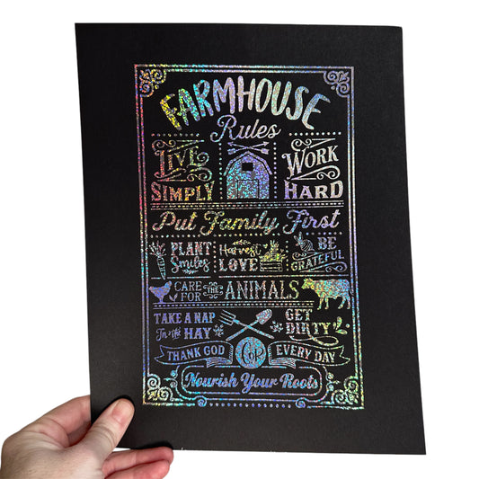 Farmhouse Rules Art Print