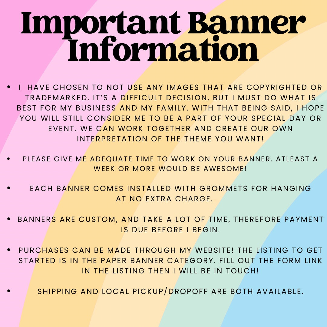 Paper Banner Order Form (Please Do This Before Purchasing A Banner)