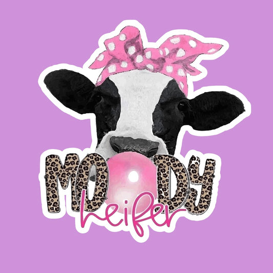 Moody Heifer Sticker